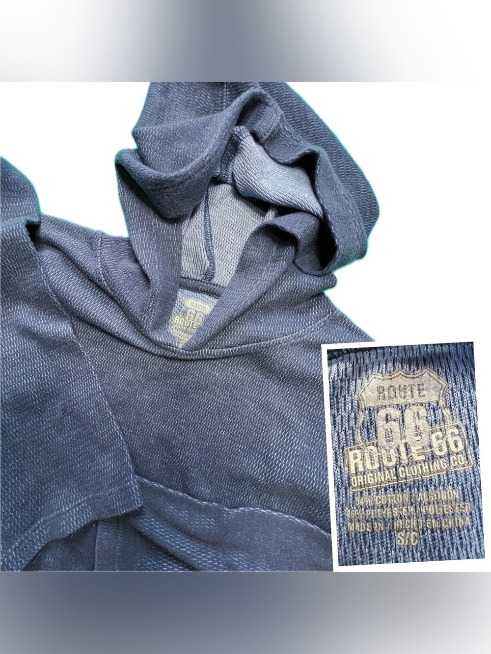 Route 66 Men's Navy Hooded Lightweight Breathable Pullover Sweater